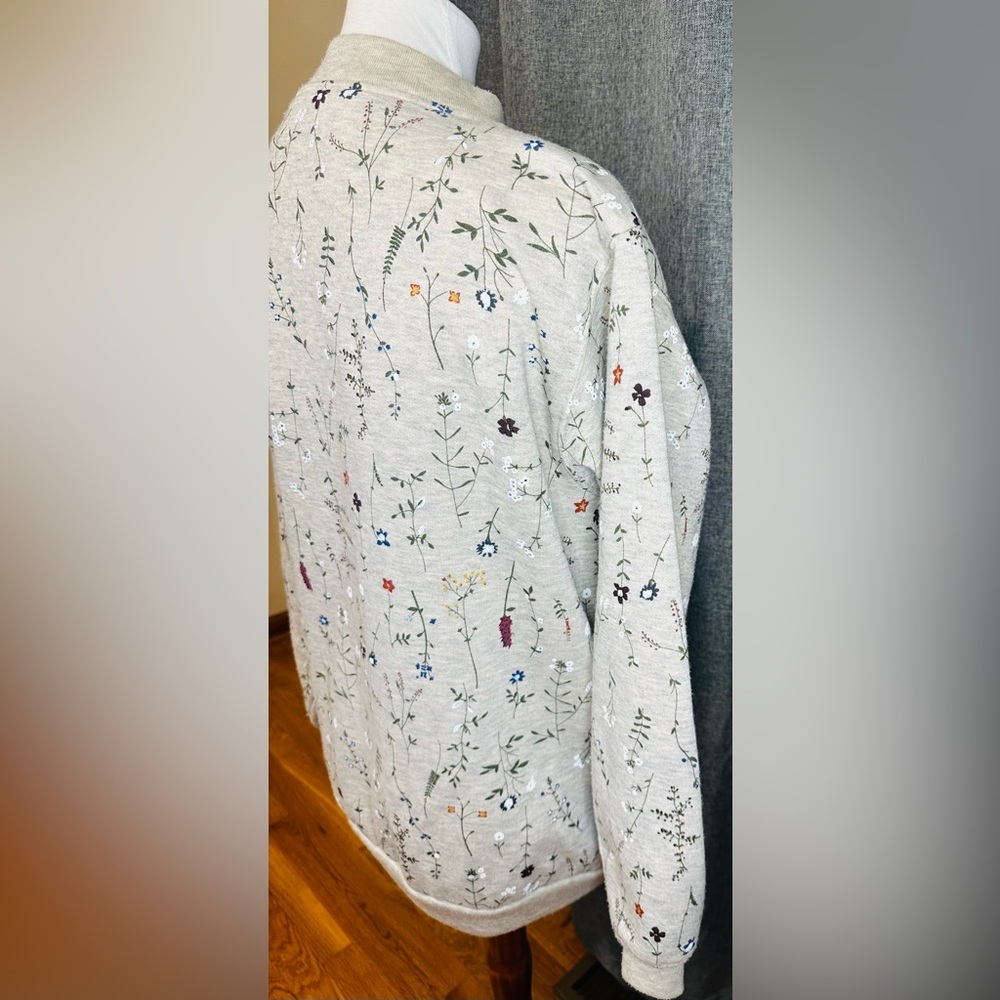 Blair Floral Embroidered Snap Front Sweatshirt Jacket – Size S - Picture 8 of 13